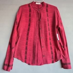 NWT EQUIPMENT FEMME SILK SNAKE PRINT LONG SLEEVE RED, BLACK BLOUSE, SIZE S